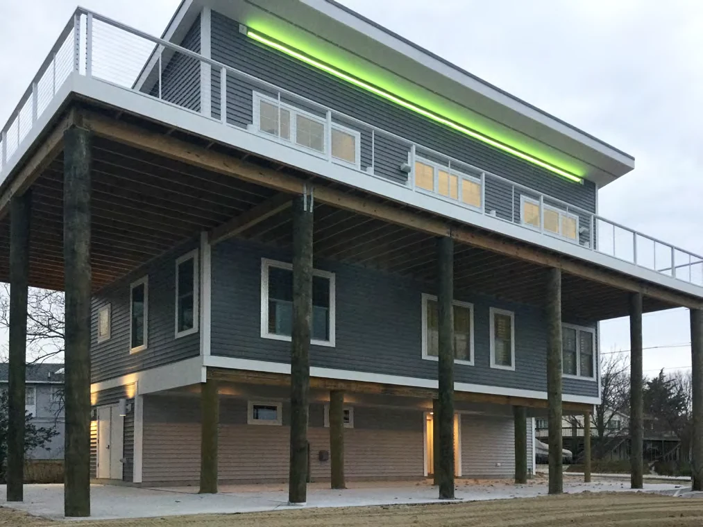 Coastal residence with elevated decks and a screened porch in Ocean View, Delaware
